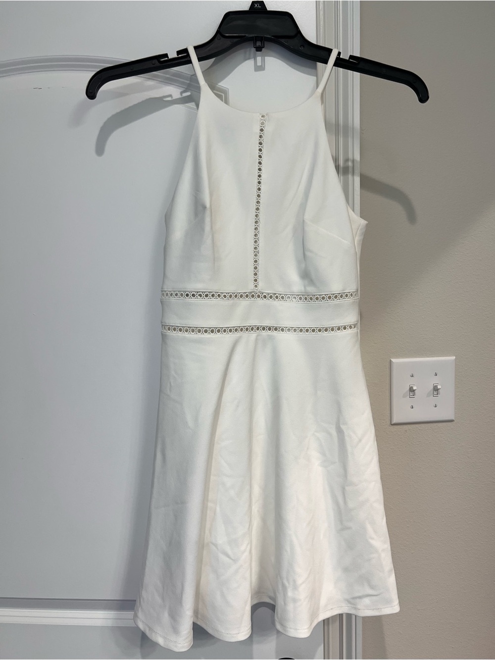White Spaghetti Strap A-Line Dress